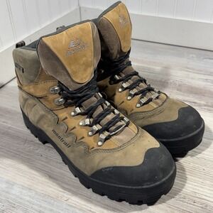 Montrail Gentrax Boots Men's Size US 12W Brown Leather Lace Up Mid Vibram 1383
